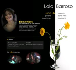 Imagen de la web oficial de la cantautora Lola Barroso